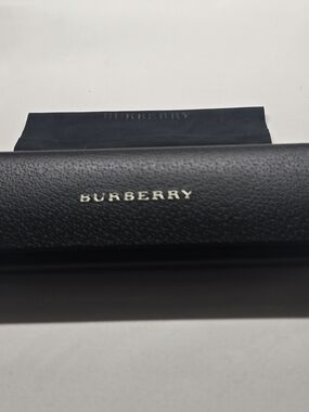 Burberry Black Leather Eyewear Case